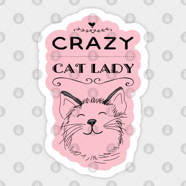 Crazy cat lady Sticker by D&S Designs